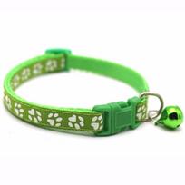 With Bell Cat Paw Print For Puppy Kitten Cat Necklace Pet Supplies Grooming Accessories Pet Collar žalia