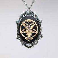 Steampunk Geometric Metal Pendant Necklace With Star Elements For Ladies