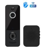 TTLOCK Wireless Video Doorbell 1080P HD Outdoor Monitor Motion Detection Night Vision Waterproof 2.4GHz WiFi Intercom (Black,Wi-Fi&Two-Way Intercom) juoda