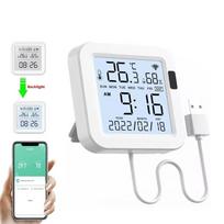 Tuya Smart Wifi Temperature and Humidity Sensor With Large Screen&Backlight Digital LCD Thermometer Hygrometer Work Alexa Google TH16-A Temperature Humidity Sensor