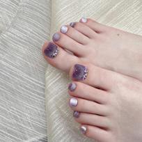 Purely Handmade Original Purple Square Finger Nail Stickers-Trendy Ultra-Thin Minimalist Wearable Acrylic Half Cover Accessory XS