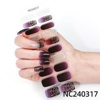 Zhengxiang Halloween 3D Semi-Cured French Gel Nail Stickers Luminous Dark Spider Web Emitting Light UV Lamp Hardened Gel Nail