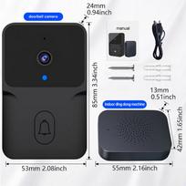 Wi-Fi Video Doorbell Camera Smart Home Kit with Two-Way Audio AI Motion Detection Night Vision Cloud Storage Wireless (as the picture,Universal)
