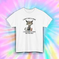 I Don’t Rise And Shine I Caffeinate Funny Grumpy Cat Coffee Shirt S-5XL XL