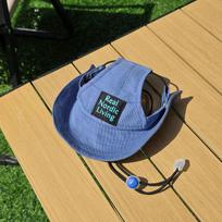 Cowboy Style Cotton Sun Hat for Medium/Large Dogs-Summer Outdoor Protection Comfortable & Durable Multi-color Curling Edge (as the picture,S-fits 2.5-7.5k'gkg)