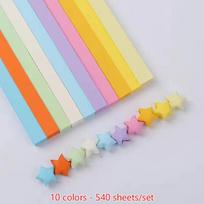 540 lapų origami popierius žvaigždutėms spalvotas lankstomasis popierius sėkmės žvaigždutėms origami žvaigždutėms popieriaus juostelės rankdarbiams iš popieriaus A1