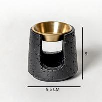 Hot Sale Creative Solid Color Cement Aromatherapy Stove Split Incense Stove Candle Holder Home Decoration (Black,Summer) juoda