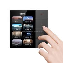 4 colių Tuya šviesos jungiklis palaiko radaro valdymą 8 scenarijams, išmanųjį valdymą, daugiafunkcinį scenų skydelį, sieninį jungiklį (Black,86mm*86 mm&Uk Standard) juoda