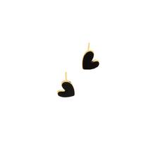 Black Heart Ear Cuff and Stud Earrings Set - Design for Women one size juoda