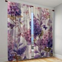 2 vnt. Nordic žalios augalų violetinių lapų užuolaidos, filtruojančios šviesą, langų apdaila virtuvei, svetainei, biurui, miegamojo dekorui Milled cotton fabric&Grommet Top gray