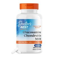 Doctor's Best gliukozaminas chondroitinas MSM su OptiMSM - 240 kapsulių
