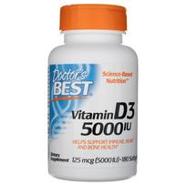 Doctor's Best vitaminas D3 5000 TV - 180 minkštųjų gelių