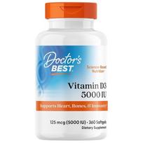 Doctor's Best vitaminas D3 5000 TV - 360 minkštųjų gelių
