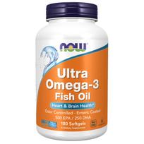 Now Foods Ultra Omega-3, 500 EPA / 250 DHA - 180 minkštųjų gelių