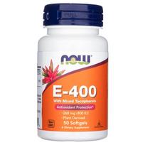 Now Foods vitaminas E-400 su sumaišytais tokoferoliais - 50 minkštųjų gelių