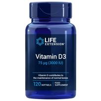 Life Extension vitaminas D3 75 mcg (3000 TV) - 120 minkštųjų gelių