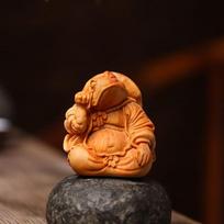 Solid wood carving Fortune telling Golden Toad sculptures and figurines Cute Home Room Office Wealth Luck Feng Shui Decor