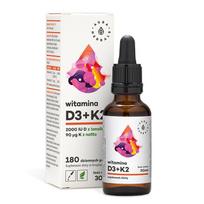 AURA HERBALS vitaminas D3 + K2mk7 lašais 30 ml