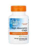 DOCTOR'S BEST kofermentas Q10 200 mg ir piperinas BioPerine – vegetarams 60 kapsulių