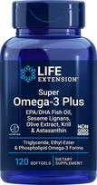 Life Extension Super Omega-3 Plus EPA/DHA su sezamų lignanais, alyvuogių ekstraktu, krilių aliejumi ir astaksantinu 120 kapsulių
