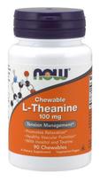 NOW FOODS kramtomosios L-teanino 100 mg tabletės - L-teanino 100 mg 90 tablečių
