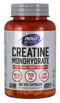 NOW FOODS kreatino monohidratas - kreatino monohidratas 750 mg 120 kapsulių