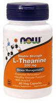 NOW FOODS dvigubo stiprumo L-teaninas 200 mg - L-teaninas 200 mg 60 kapsulių