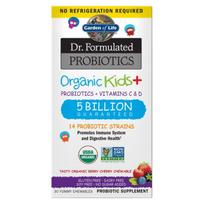 Garden of Life ekologiškas vaikams + probiotikai + vitaminai C ir D - mėlynių ir vyšnių skonio 30 tablečių