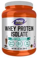 Now Foods išrūgų baltymų izoliatas sportui – šokolado skonio 816 g