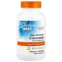 High Absorption Curcumin From Turmeric Root with C3 Complex & BioPerine, 1000mg - 120 tablečių - Doctor's Best