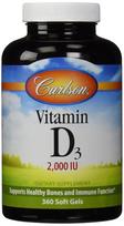 Vitamin D3, 2000 IU - 360 kapsulių - Carlson Labs
