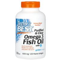 Purified & Clear Omega 3 Fish Oil, 1000mg - 120 marine kapsulių - Doctor's Best