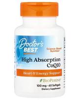 High Absorption CoQ10 with BioPerine, 100mg - 60 kapsulių - Doctor's Best