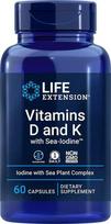 Vitamins D and K with Sea-Iodine - 60 kapsulių - Life Extension