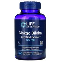 Ginkgo Biloba, Certified Extract, 120mg - 365 kapsulių - Life Extension