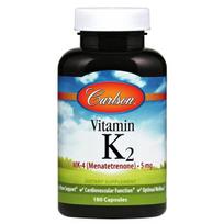 Vitamin K2 MK-4, 5mg - 180 kapsulių - Carlson Labs