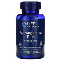 Ashwagandha Plus Calm & Focus - 60 kapsulių - Life Extension