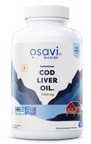 Norwegian Cod Liver Oil kapsulių, 1000mg (Lemon) - 180 kapsulių - Osavi