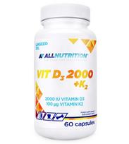 Vit D3 2000 + K2 - 60 kapsulių - Allnutrition