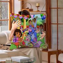D-Dora The E-Explorer Cartoon Maple Design Cushion Cover Happy Autumn Harvest Decor Holiday Decorati Pillow Cover 30cmx30cm