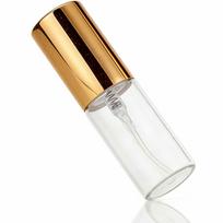 50 vnt. 5 ml mini purškimo buteliukai Nešiojami ir daugkartinio naudojimo Skaidraus stiklo tuščias buteliukas kvepalams, eteriniams aliejams Auksinis 5 ml