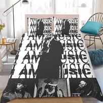 P-Playboi Carti AŠ ESU MUZIKA Užvalkalų rinkinys Namų stiliaus patalynė Minkštos skalbiamos medvilnės Lova 3 dalių rinkinys Studentų bendrabučio dovana 135x200cm gray