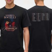 Andrea Bocelli 2026 Tour Dates Romanza 30th Anniversary World Tour T-Shirt Unisex T-Shirt M black