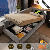 Daybed lova su hidrauline daiktadėže, USB-C ir skaitymo lempute 90x200cm 1 vnt