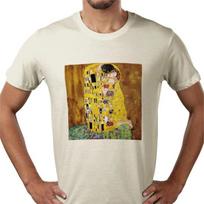 The Kiss Gustav Klimt Oil Painting print art T-Shirt tee - all sizes & colours XL