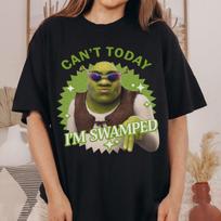 Can't Today I'm Swamped Shrek Shirt M