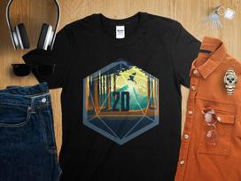 D20 Dice Nature Dungeons Tabletop RPG Roleplaying Dragons D20 Dice Gamer T-Shirt L