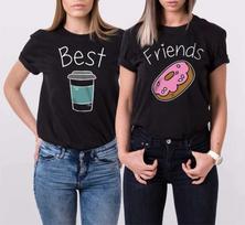 Best Friends Donut and Coffee Matching Couple Cool T-Shirt, Men's and Women's Sizes (MAC-87350) L