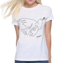 Dove of Peace by Pablo Picasso T-Shirt, Men's and Women's Sizes (DSN-852140) 4XL white