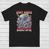 Robot Octopus T-Shirt, Sci-Fi Steampunk Graphic Tee L